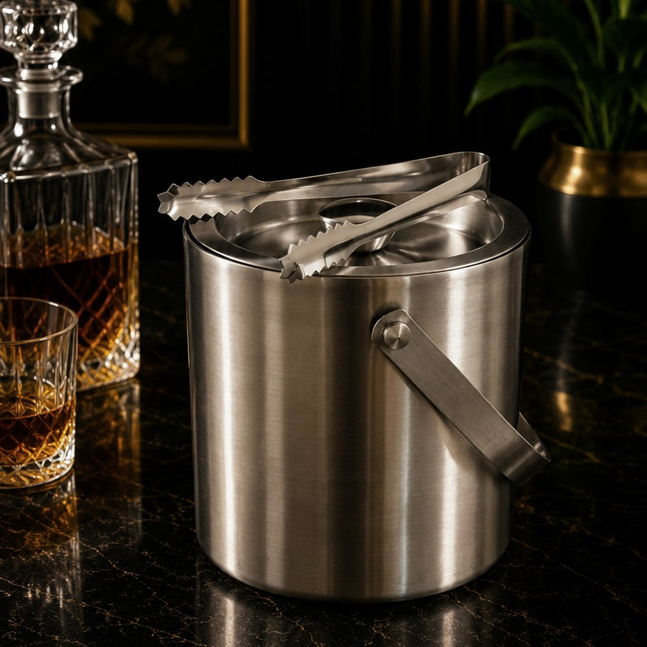 Arctic Seal Airtight Stainless Steel Ice Bucket with Tong