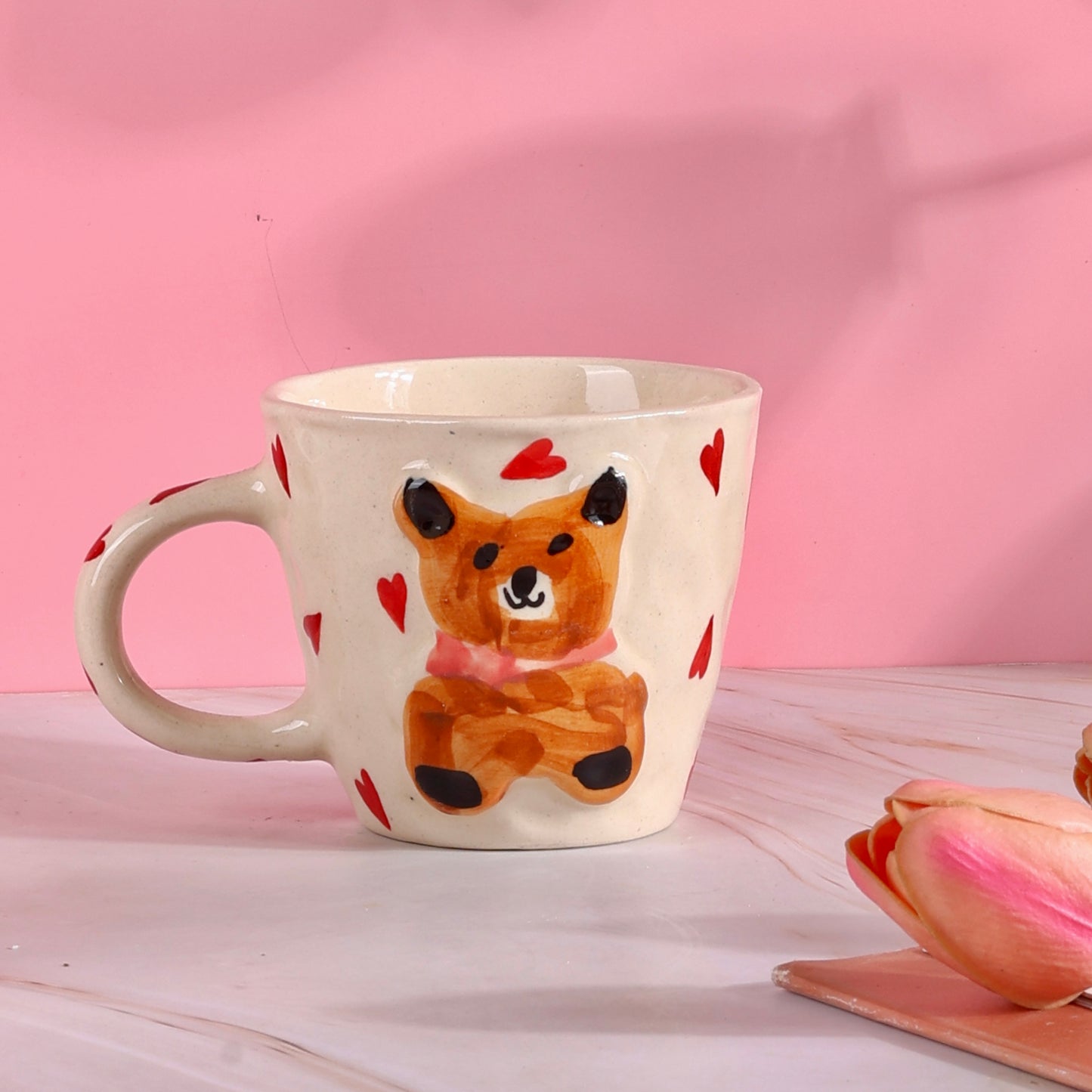 Pixie 3D Teddy Heart Mugs - Set of 2