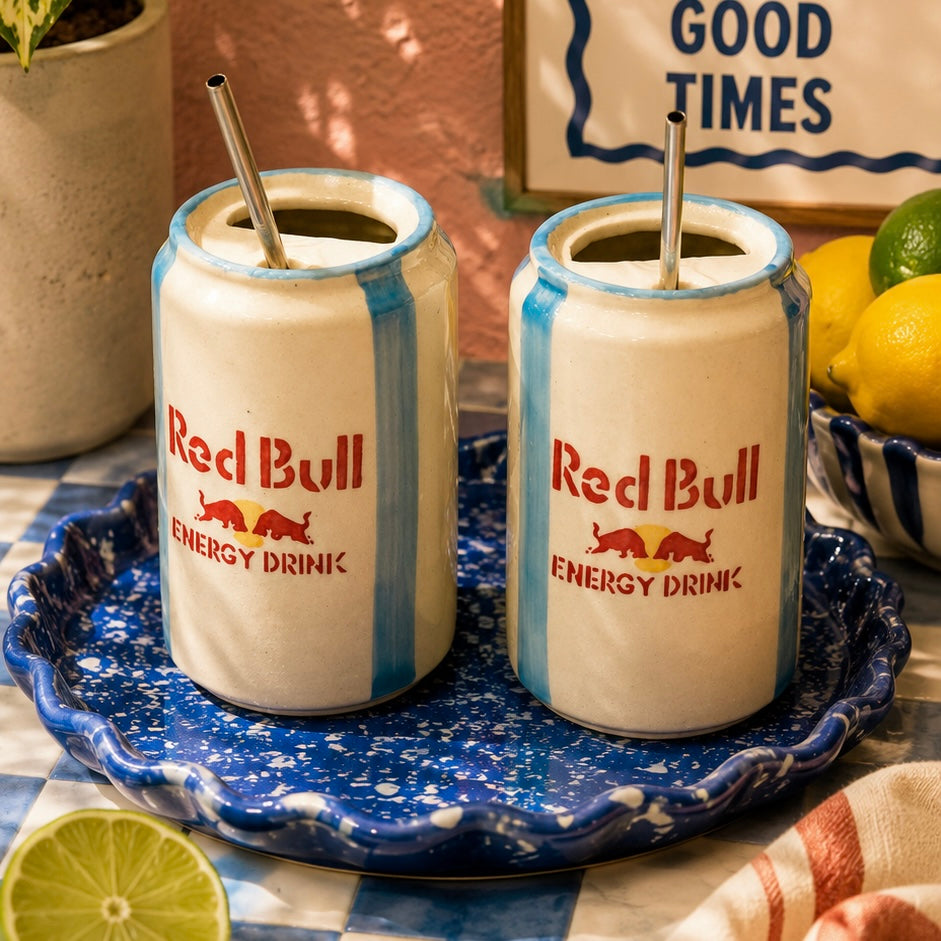 Can Red Bull Sippers - with stainless steel straws
