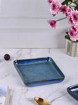 Blue Medusa Square Dessert Plates