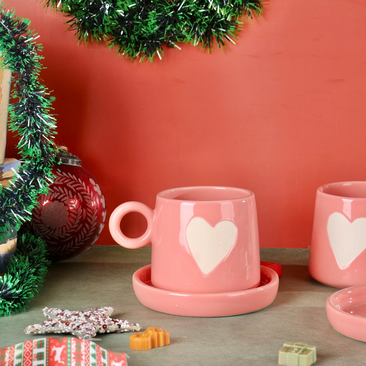 Eternal Heart Duo Mug and Snack Plate - Pink