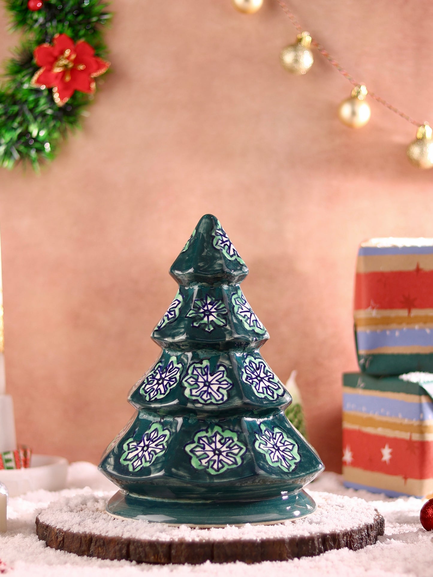 Midnight Holly Ceramic Christmas Tree