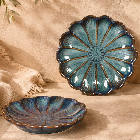 Vera Blue Studio Pottery Scalloped Plate or Trinket Dish - Pack of one