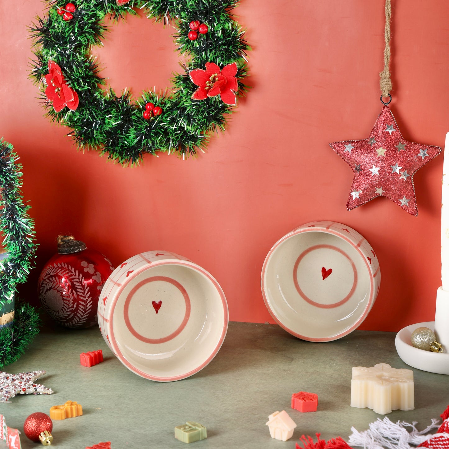 Beating Heart Handpainted Flat Bowl