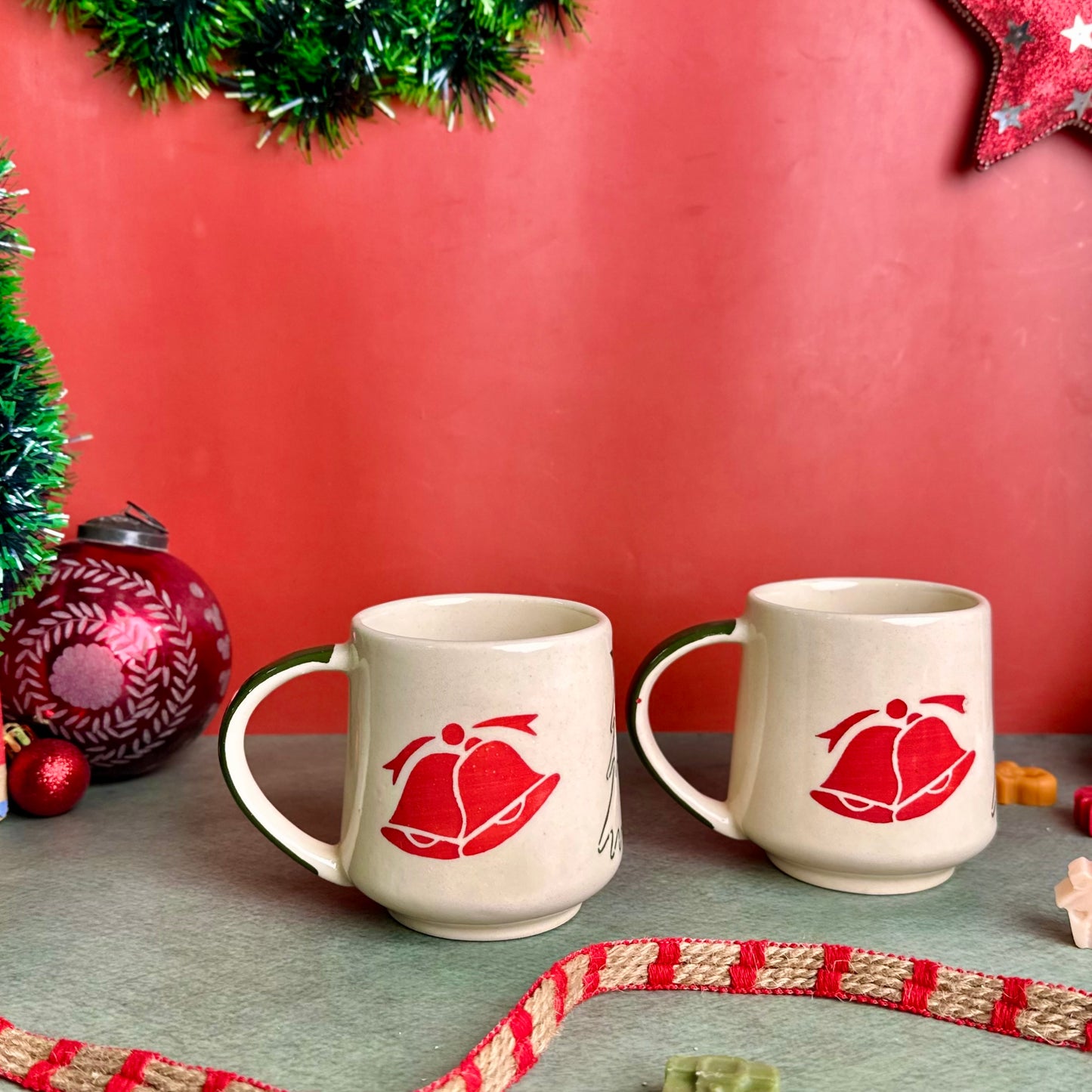 Holiday Cheer Stoneware Mug - Set of 2