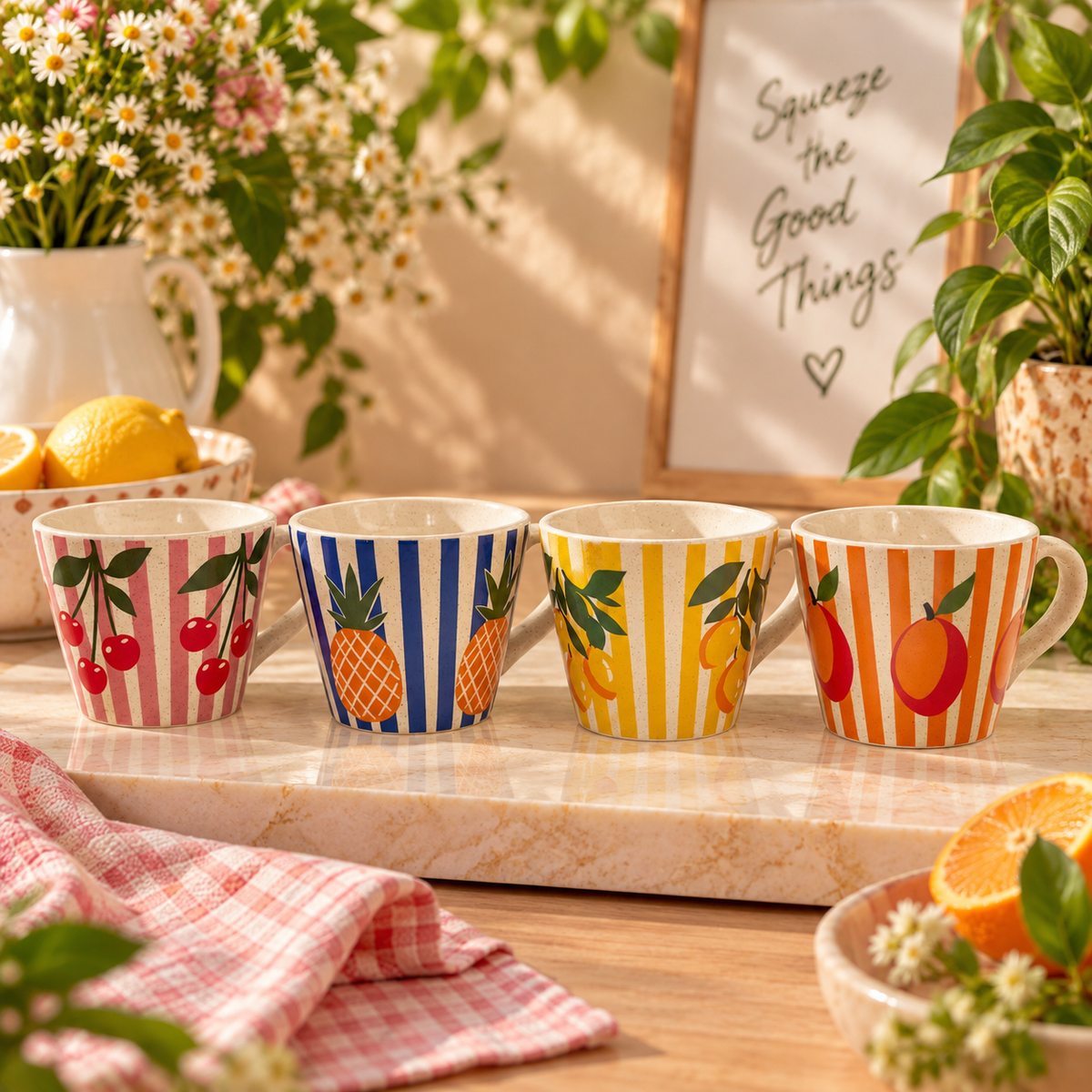 Sunlit Ordhard Cups - Pack of 4