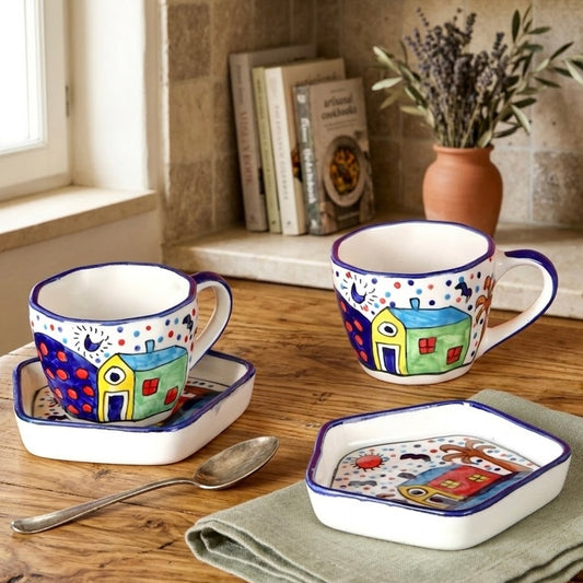 Starry Sky Duo Cup and Snack Plate Set