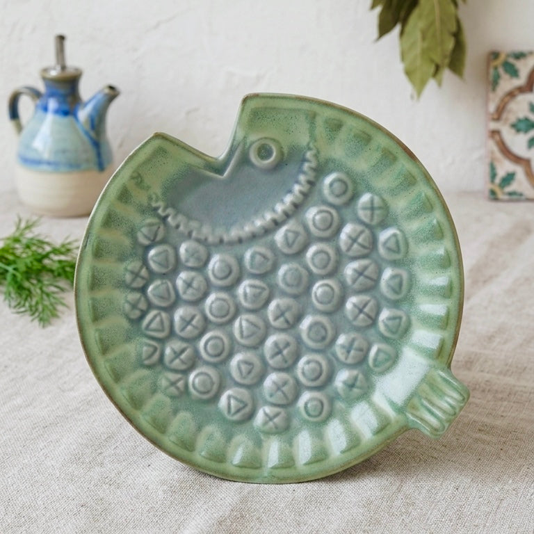Dreamy Pastel Embossed Fish Platter