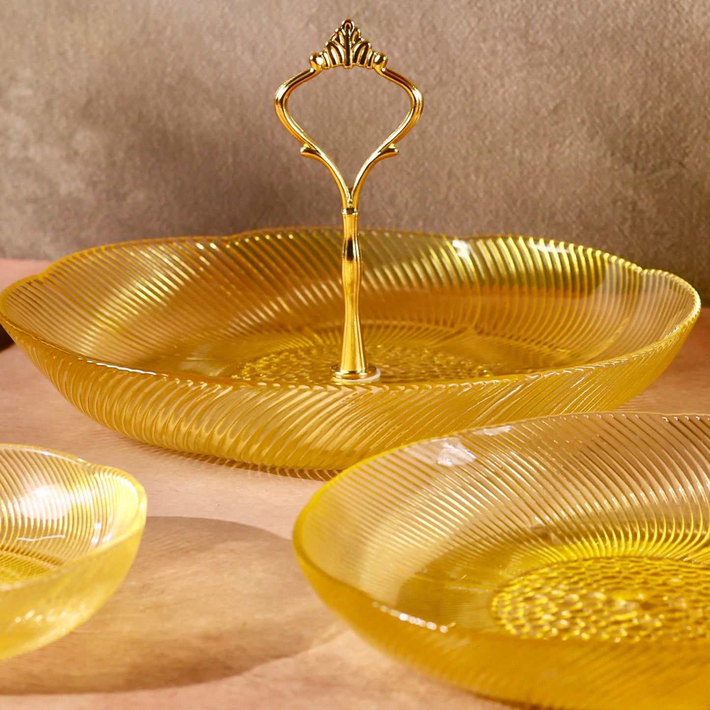 Irina Glass 3 tier Cake or Cupcake Stand or Fruit Platter