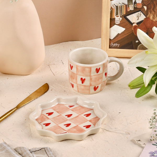 Checkmate Heart Duo Cup and Snack Plate