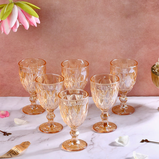 Theo Crystal Elegant Wine Glasses Golden