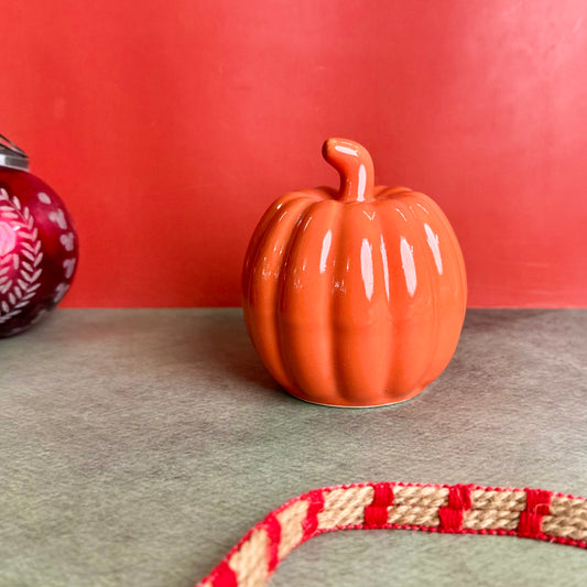Orange Pumpkin Ceramic Decor