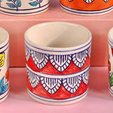 Cheerful Ceramic Handpainted Planters - Multicolour