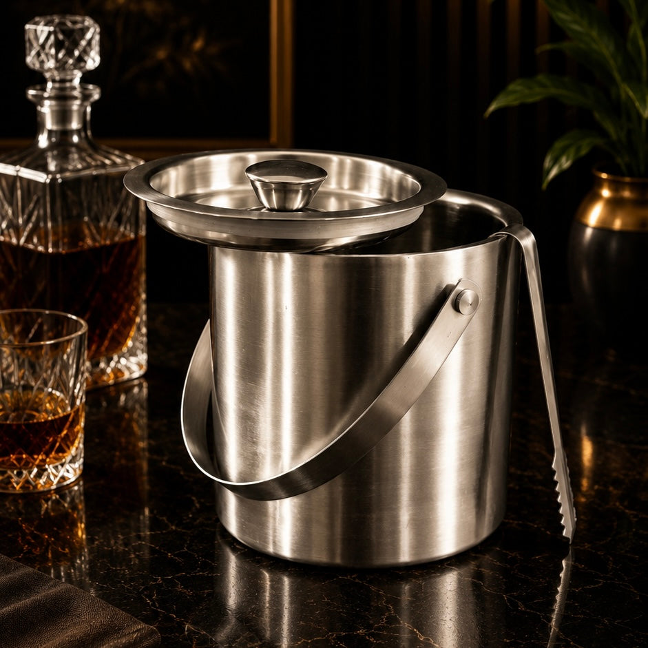 Arctic Seal Airtight Stainless Steel Ice Bucket with Tong