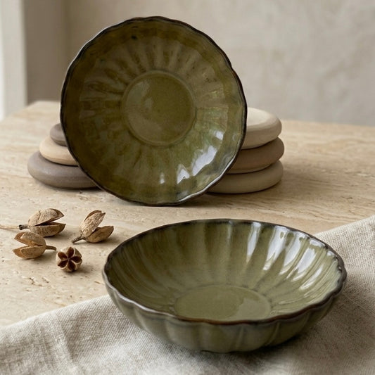 Varsha Scalloped Shallow Bowls