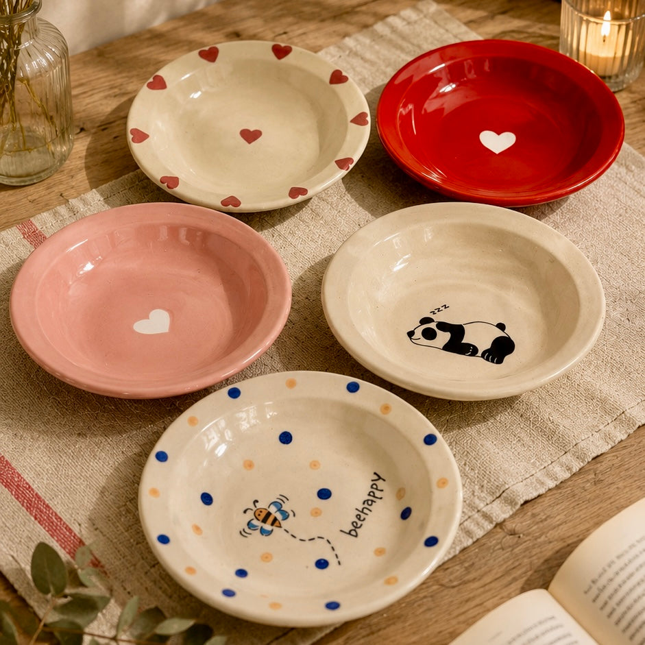 Set of 5 Pinterest inspired pasta plates small