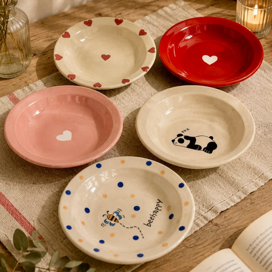 Set of 5 Pinterest inspired pasta plates small