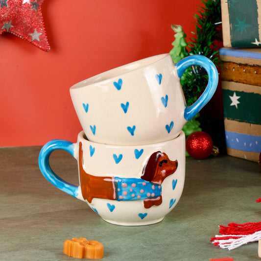 Doggo Sweater Heart Mugs - Set of 2