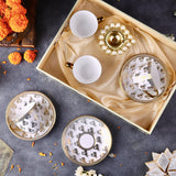 Luxury Victorian Teaset with Gold - Diwali Tray Hamper