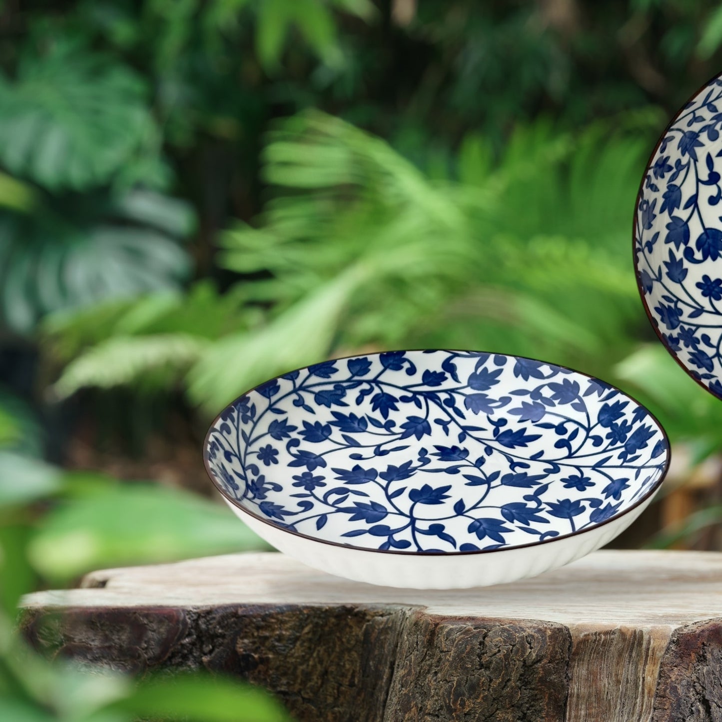 Indigo Whispers Shallow Bowl - Pack of one