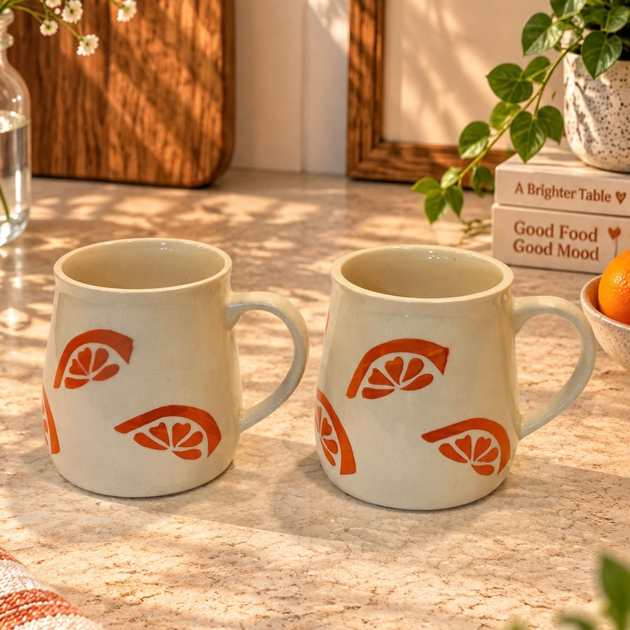 Orange Slice mug - Set of 2