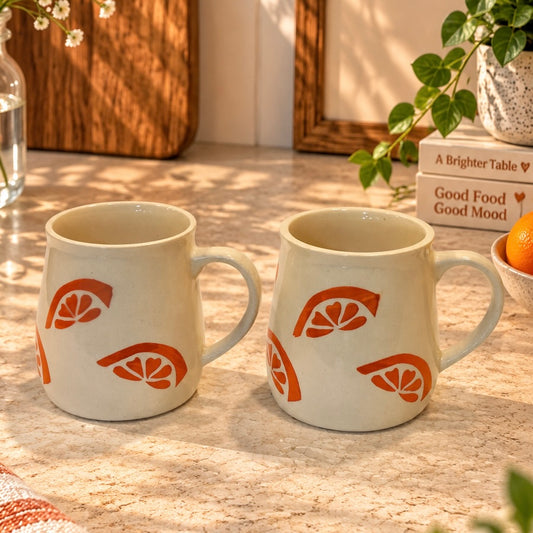 Orange Slice mug - Set of 2