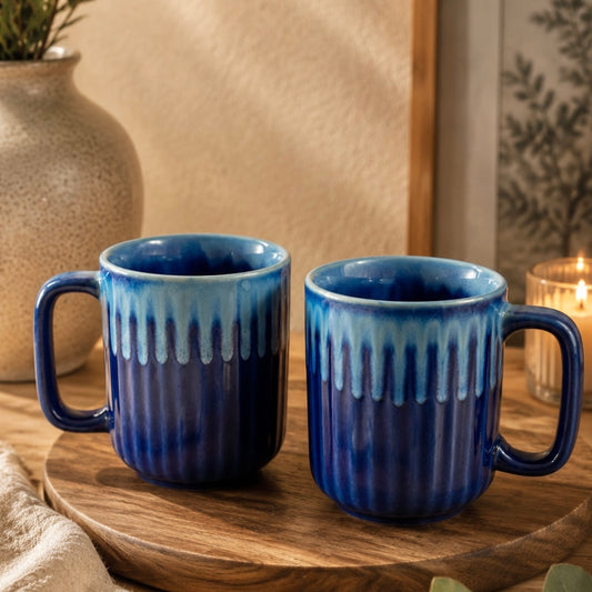 Valerie Studio Pottery Ribbed Mugs - Set of 2