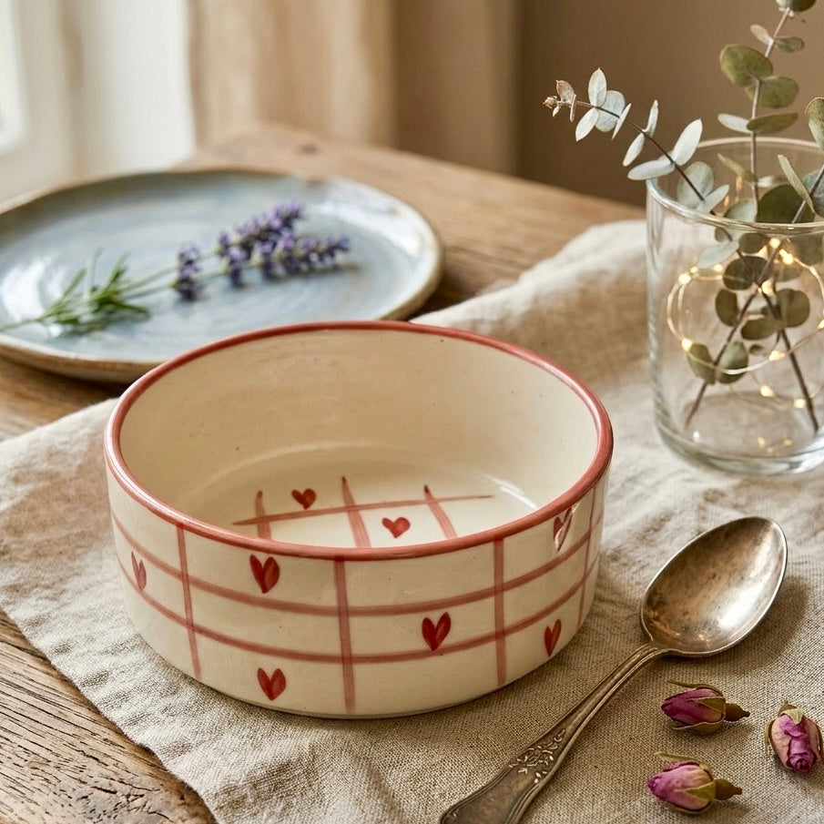 Beating Heart Handpainted Flat Bowl Large - Pack of one