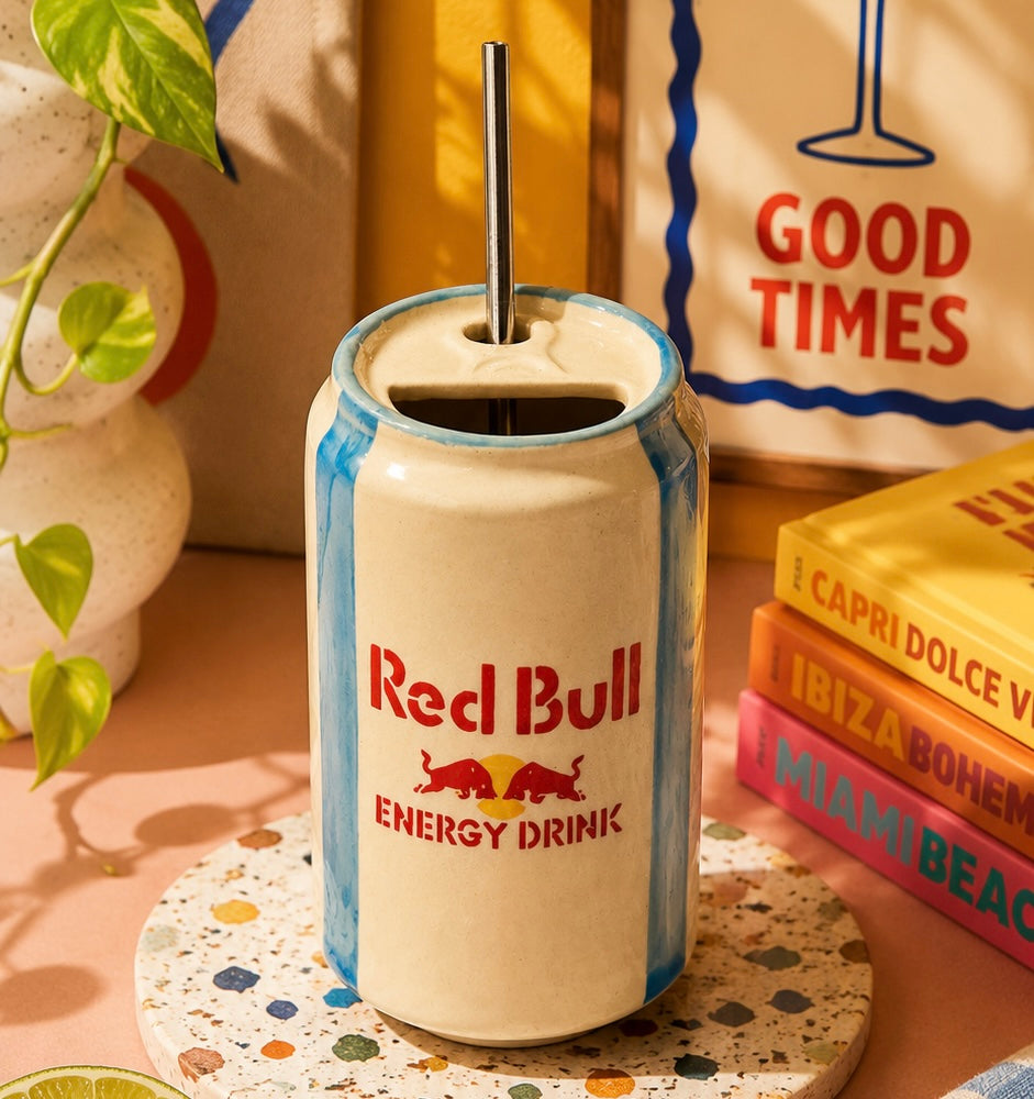 Can Red Bull Sippers - with stainless steel straws