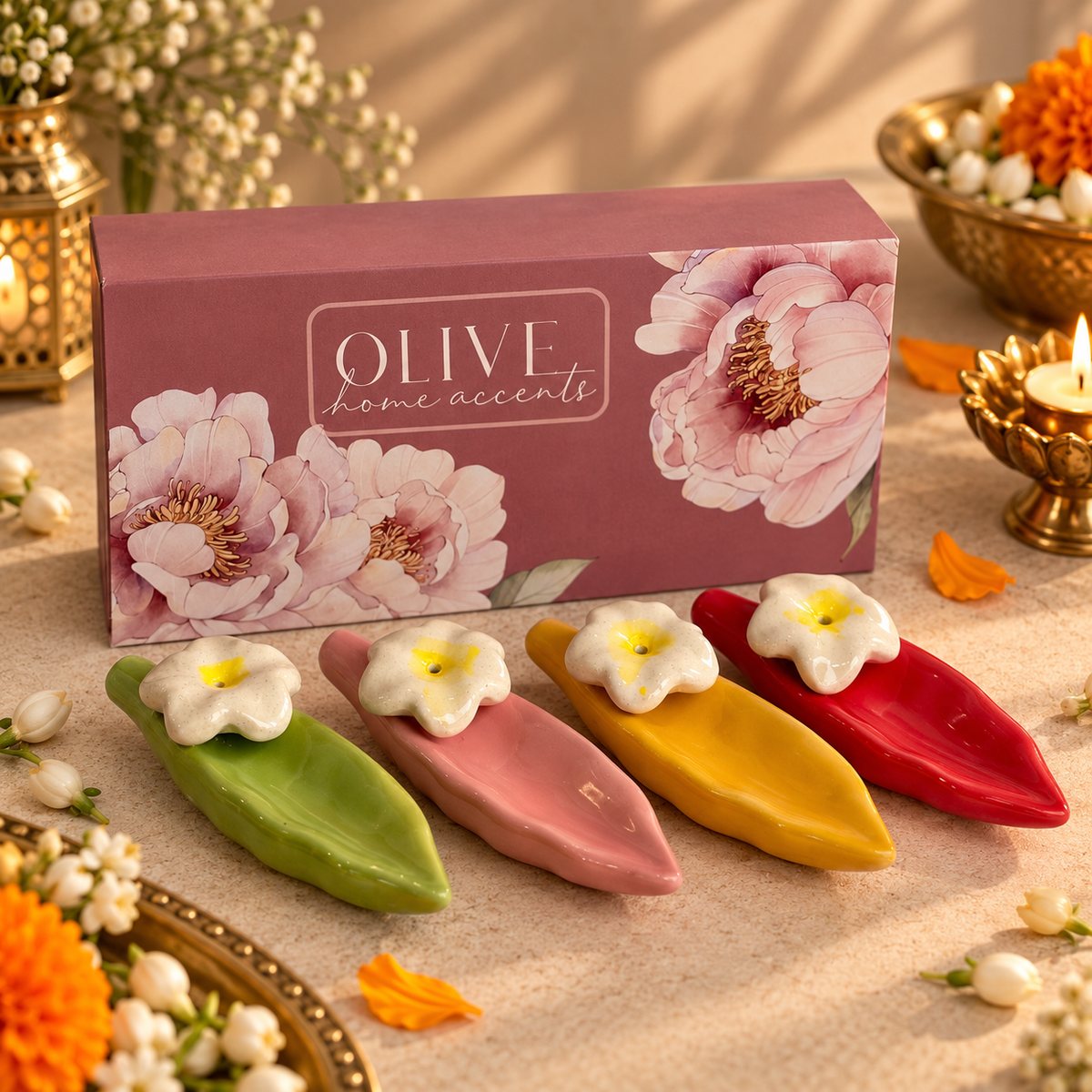 Jasmine Incense stick holder festive gift hamper