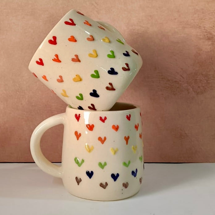 Rainbow Heart Mug - Set of 2