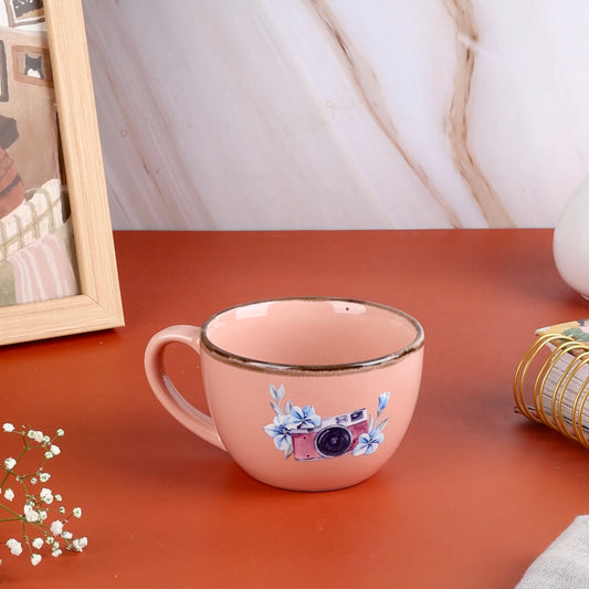 Fiji Cup - with UV DTF sticker - Floral Vintage Camera Pink