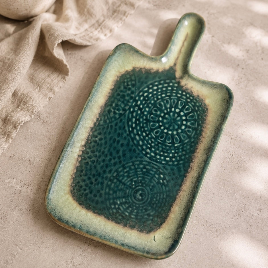 Raga Embossed Handle Platter