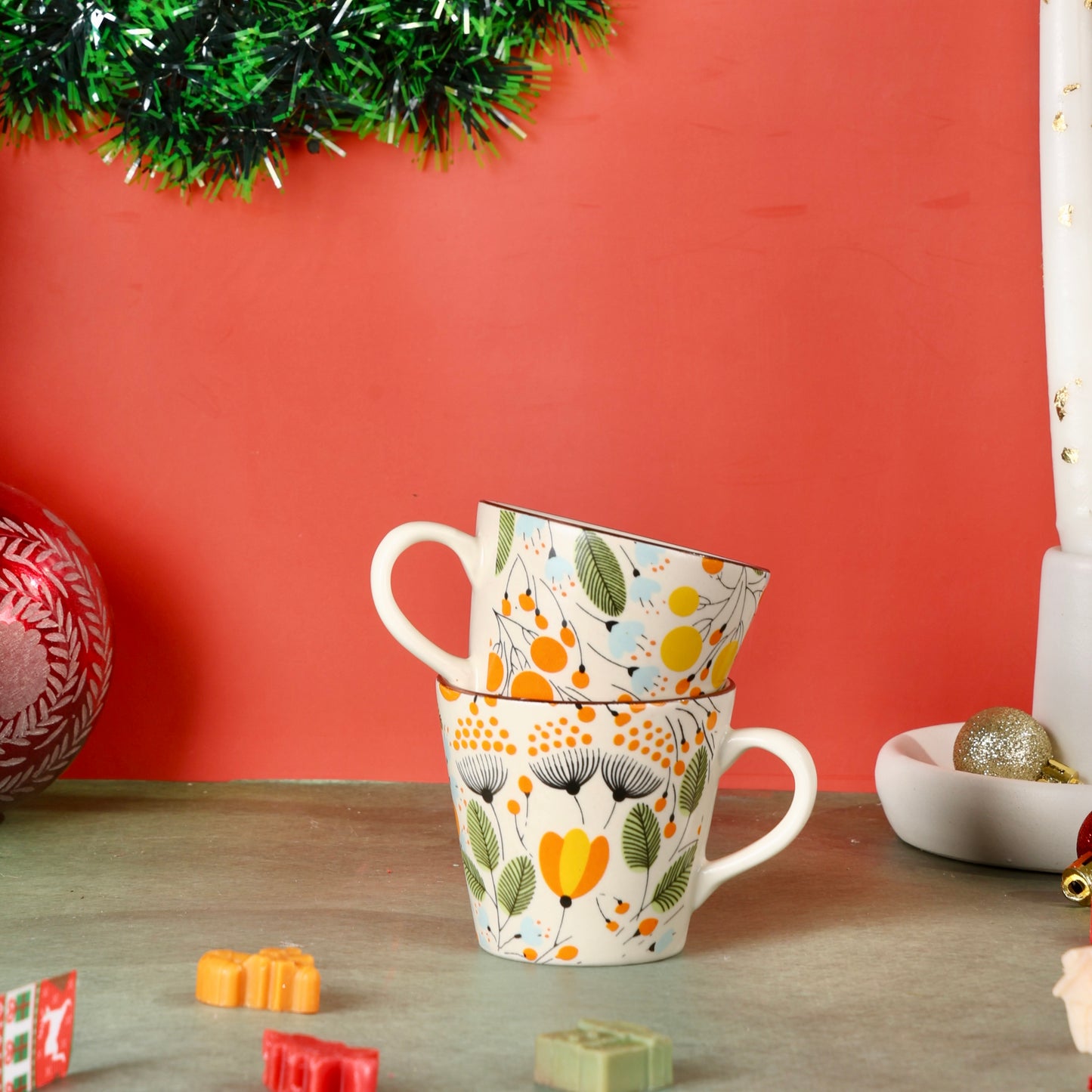 Citrus Floral Espresso Cups - Pack of 2