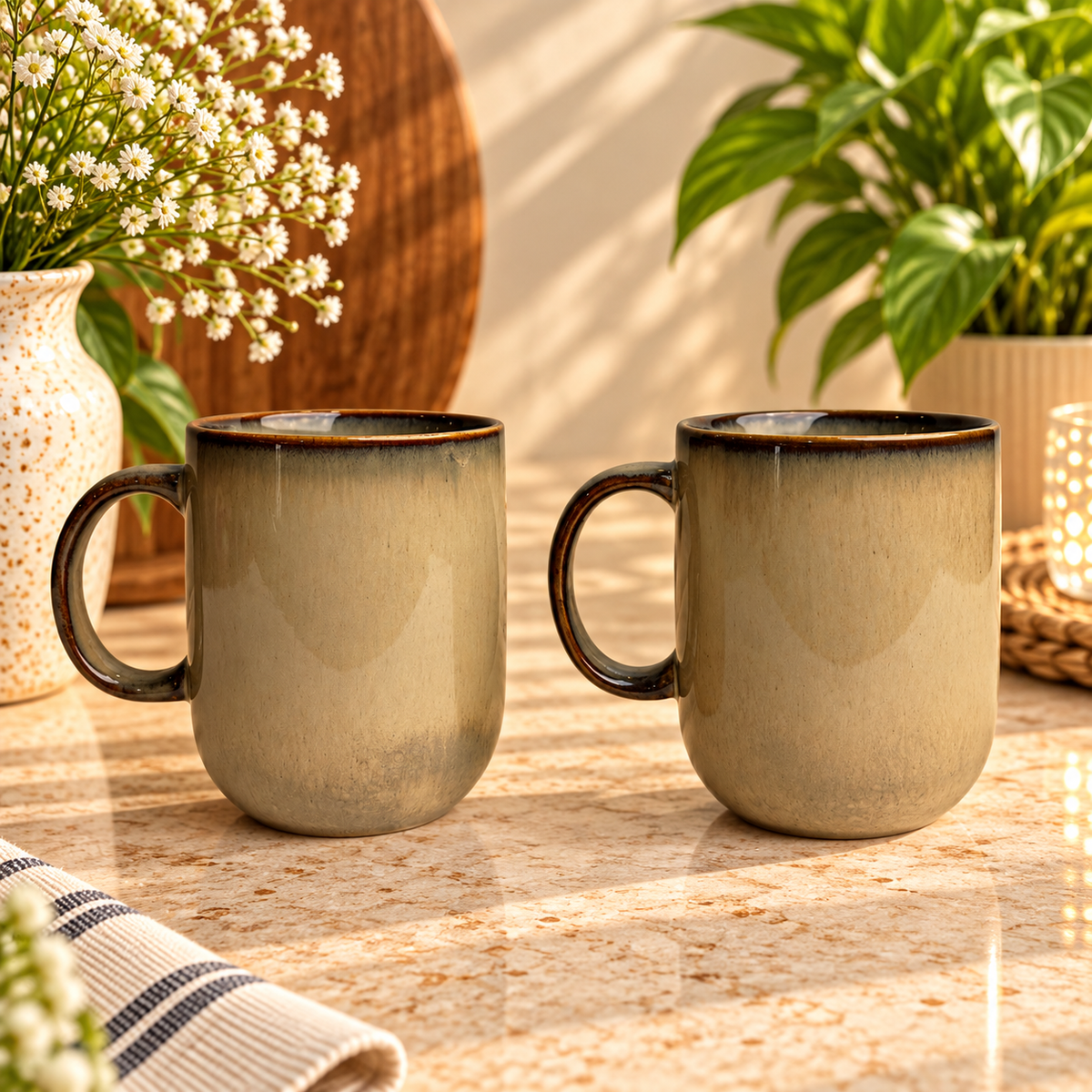 Frosted Porcelain Mugs - Set of 2