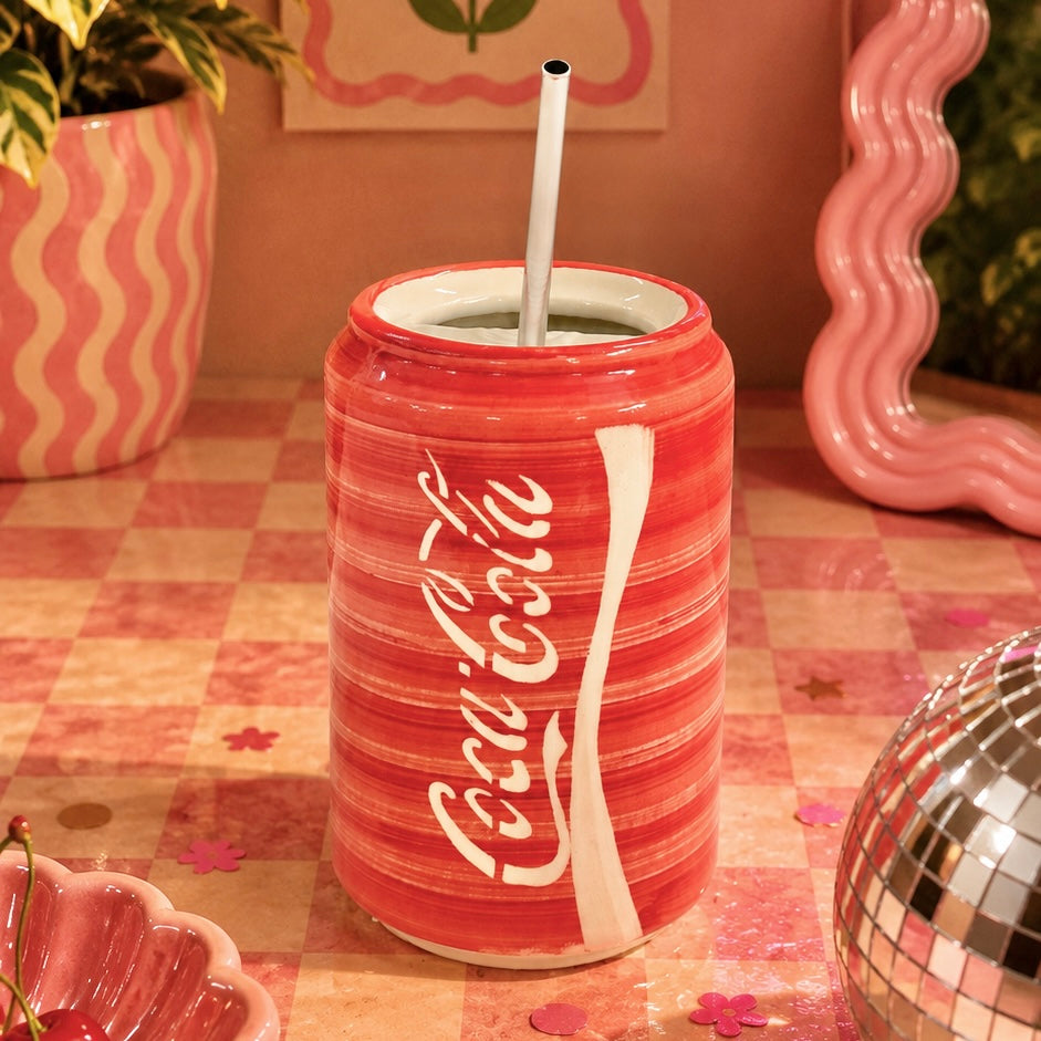 Can Coca Cola Sippers - with stainless steel straws