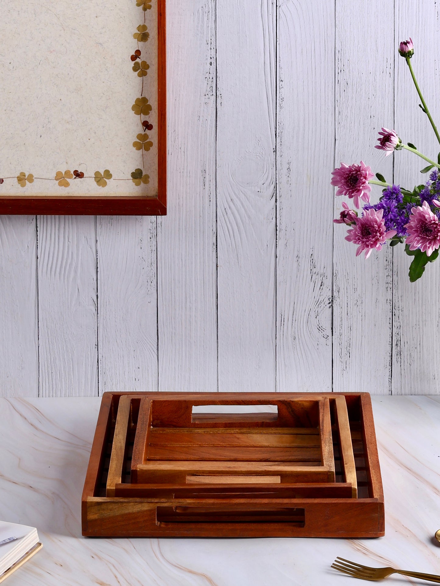 Set of 3 Wooden Trays