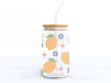 Peachy Affair Ophelia Glass Sipper - with UV DTF sticker