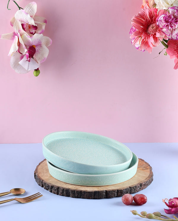 Pastel green deep sided plate
