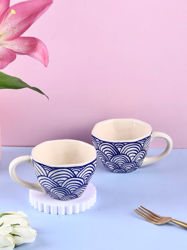 Blue Rainbow Handmade Mug - Set of 2