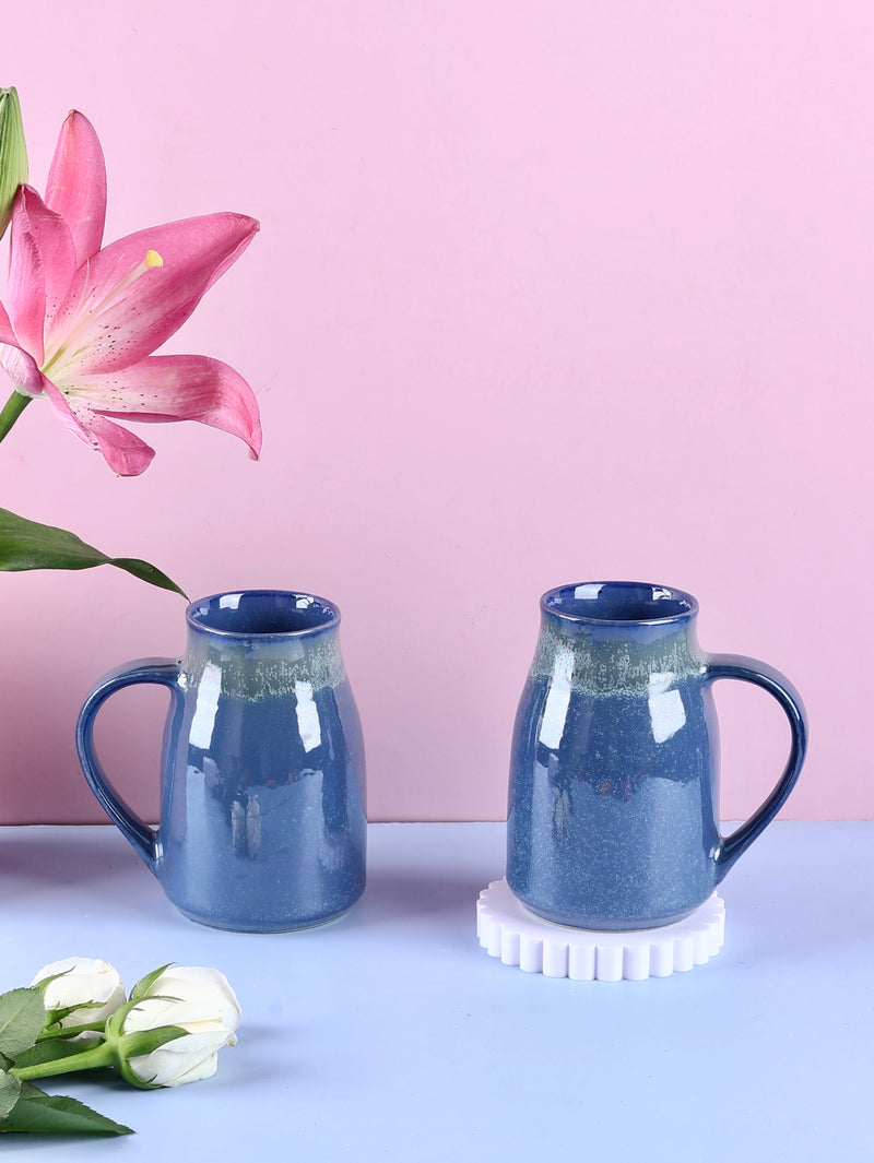 Studio Pottery Blue Cold Coffee Mug