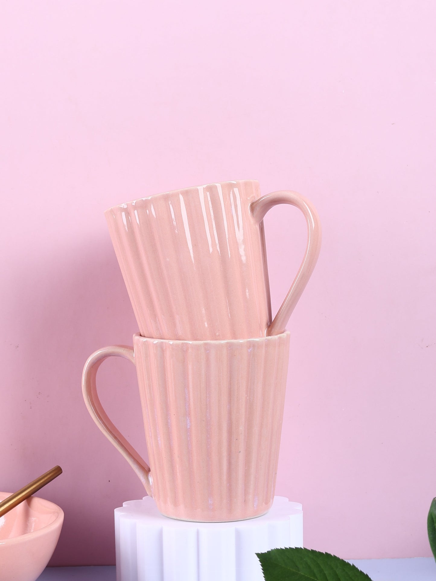 Large Fluted Mug - Set of 2