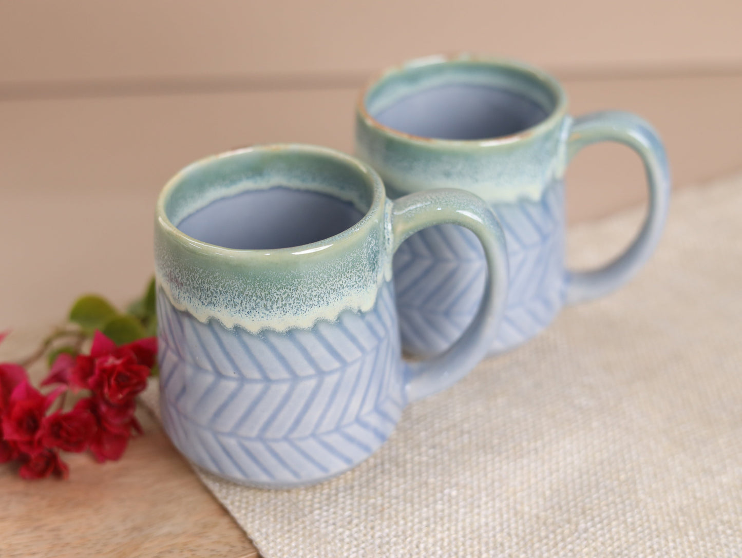 Dreamy Pastel Chevron Mug - Designer Studio Pottery