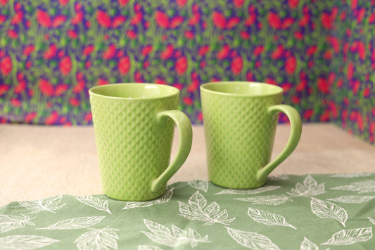 Lime Diamond Mugs - Set of 2