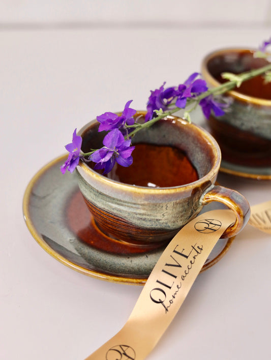 Miranda Studio Pottery Cup and Saucer Set