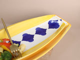 Yellow and Blue Moroccan Boat Platter Small