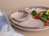 Pastel Pink Studio Pottery Chip and Dip Platter