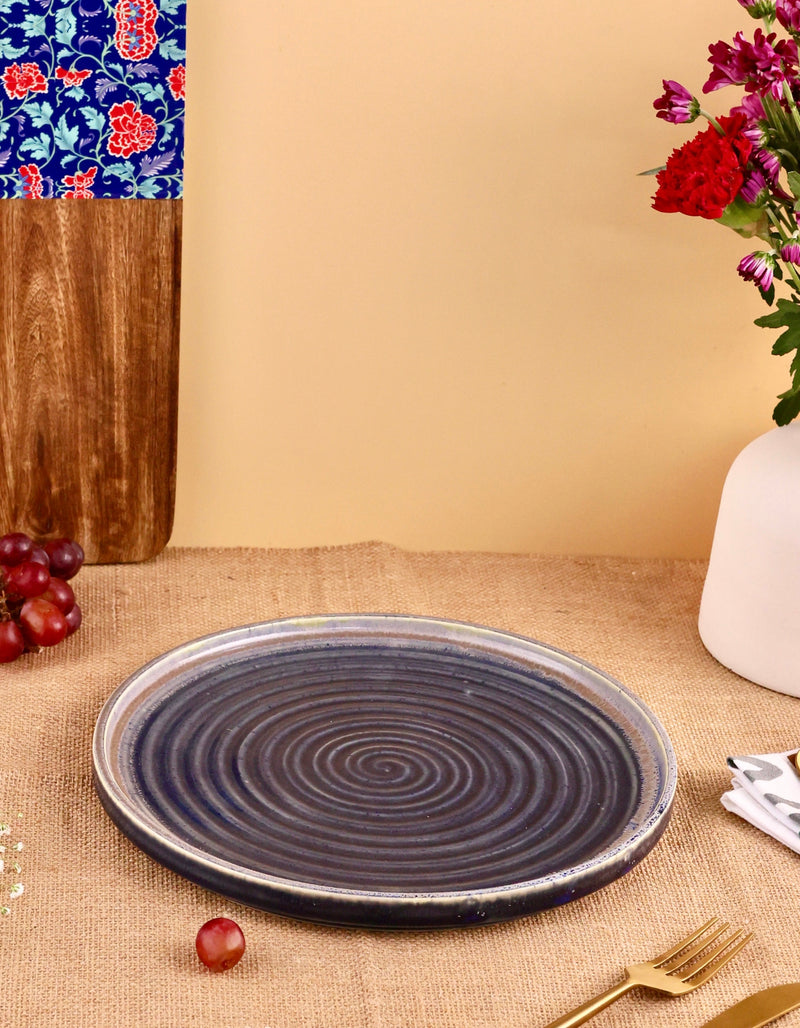 Studio Pottery Twilight Spiral Platter