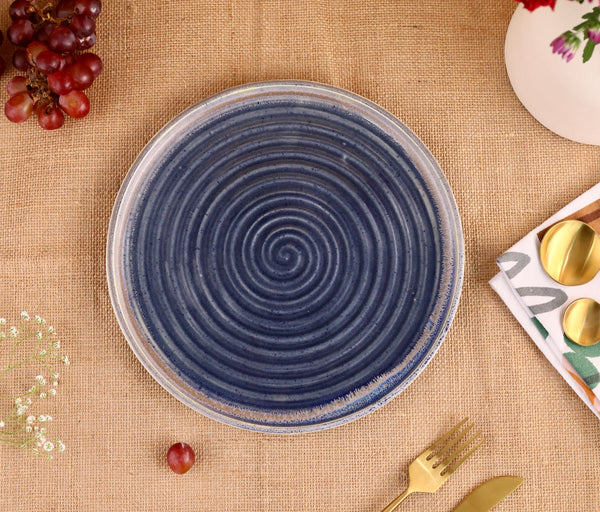 Studio Pottery Twilight Spiral Platter