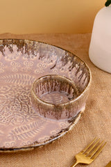 Pastel Pink Studio Pottery Chip and Dip Platter